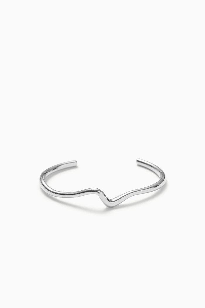 

Molten Wave Cuff Bracelet in Sterling Silver-plated Brass