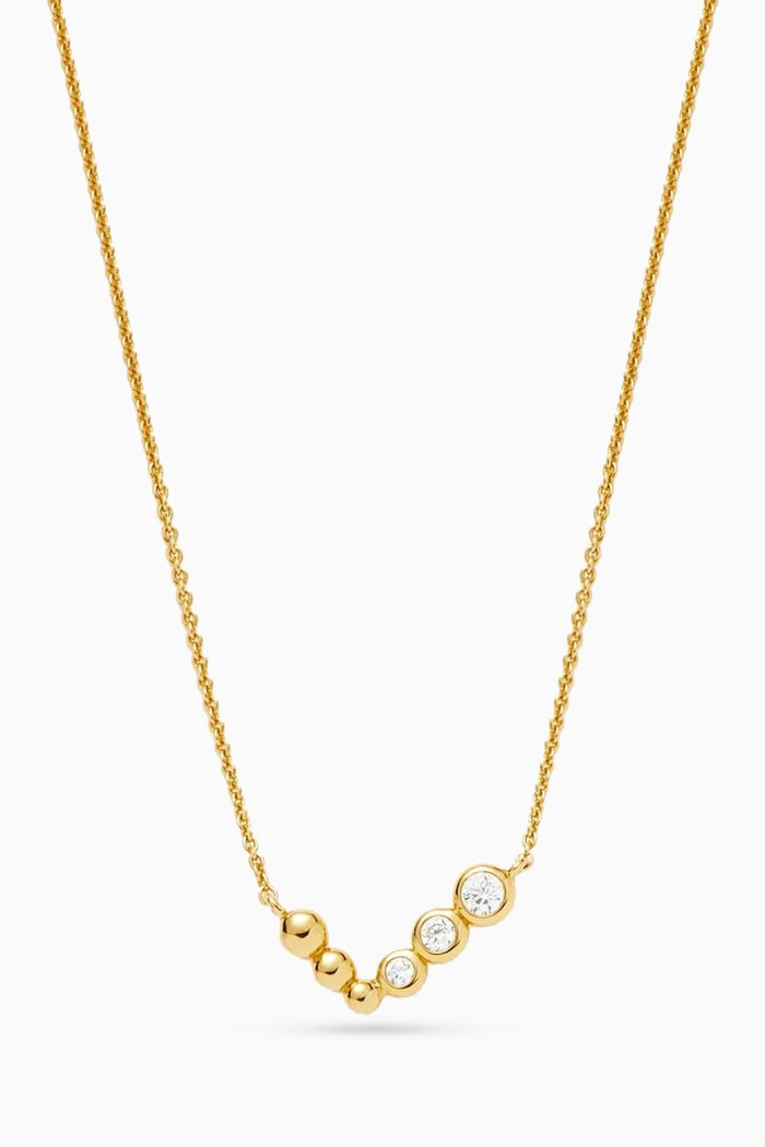 

Articulated Reversible Beaded Stone Floating Necklace in 18kt Recycled Gold-plated Vermeil