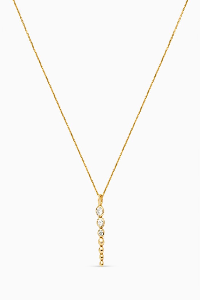 

Articulated Reversible Beaded Stone Drop Pendant Necklace in 18kt Recycled Gold-plated Vermeil