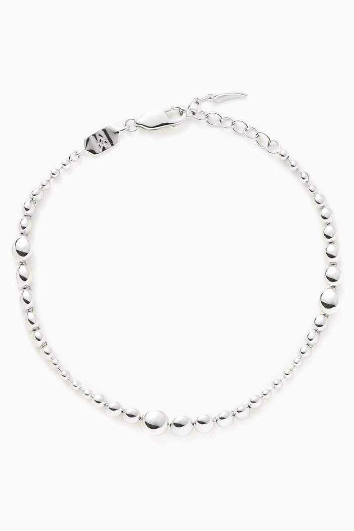 

Articulated Beaded Bracelet in Rhodium-plated Recycled Sterling Silver