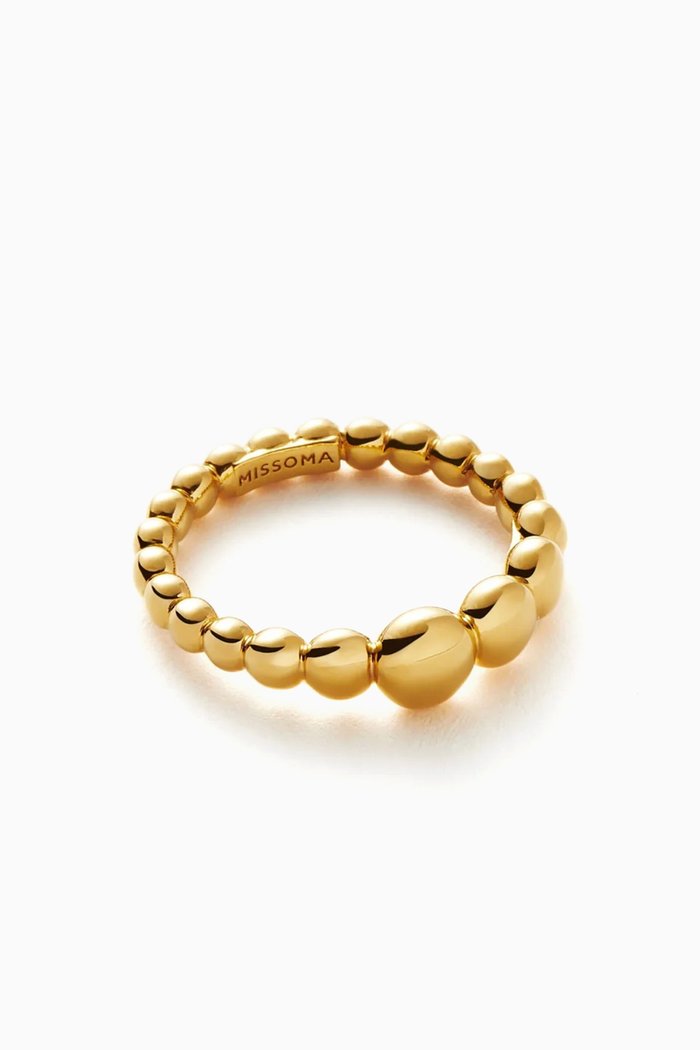 

Articulated Beaded Stacking Ring in 18kt Recycled Gold Vermeil
