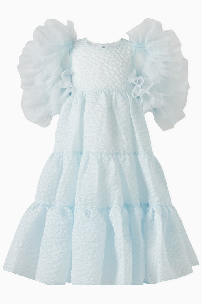 

Ruffle Tiered Dress, Blue