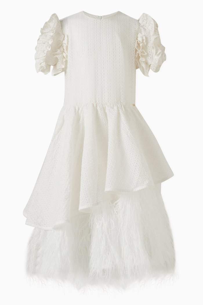 

Ruffle Peplum Dress, White