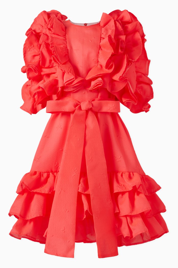 

Ruffle Sleeve Dress, Orange
