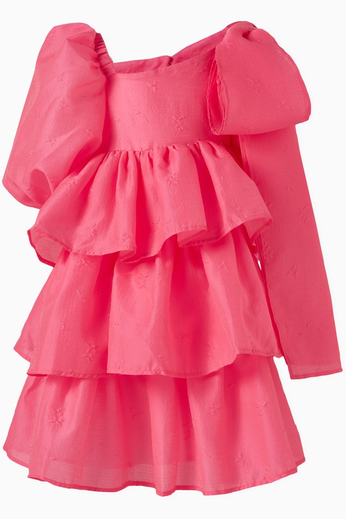 

Asymmetric Ruffle Dress, Pink