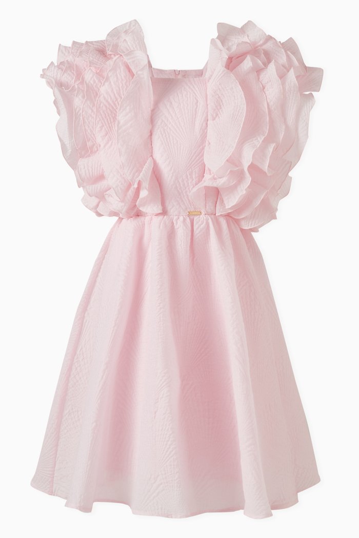 

Ruffle-sleeve Dress, Pink