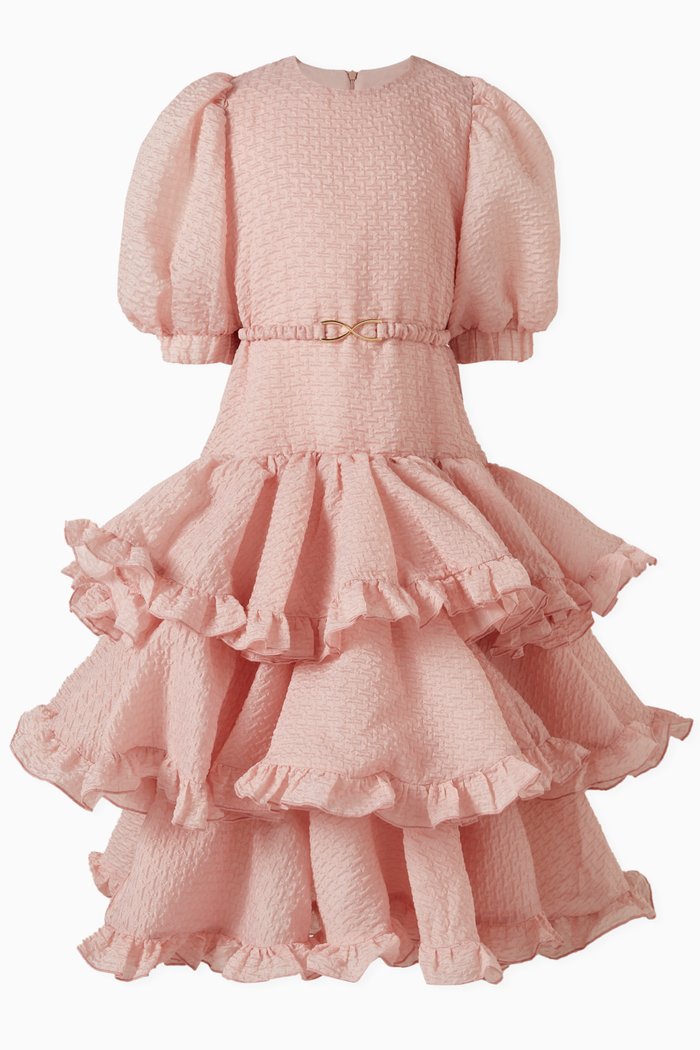 

Ruffle Tiered Dress, Orange