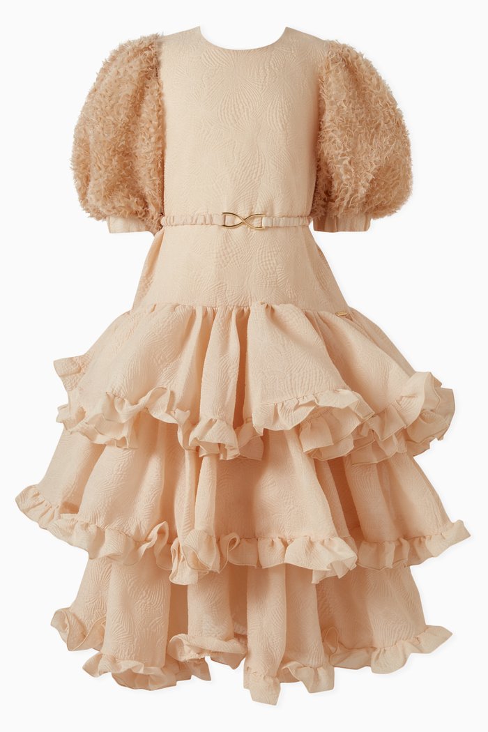 

Ruffle Tiered Dress, Neutral