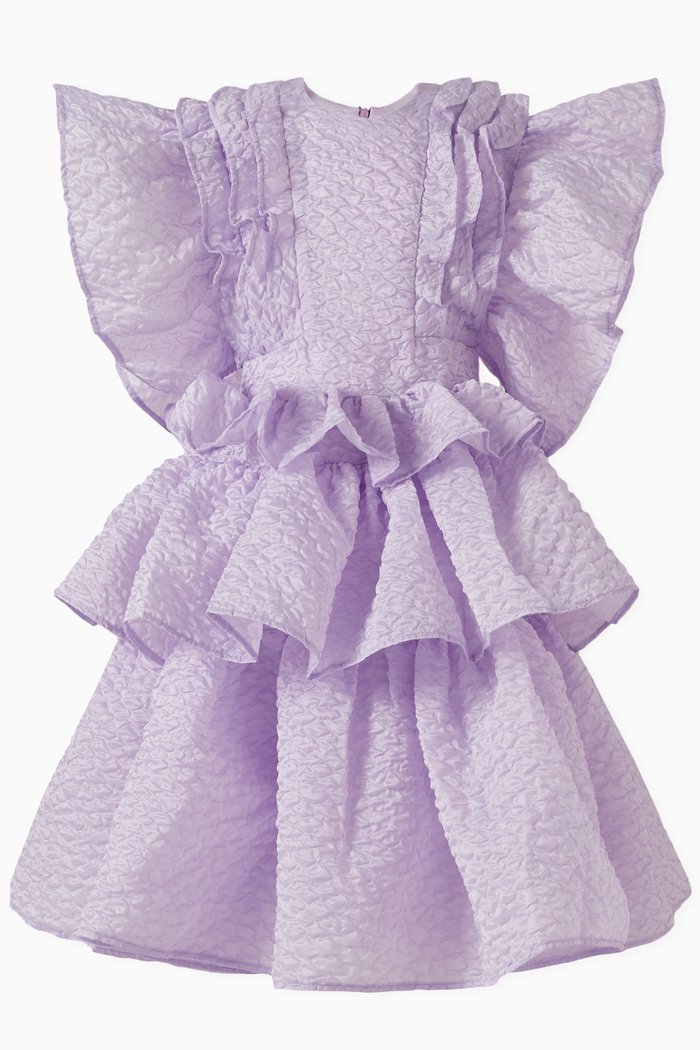 

Ruffle Peplum Dress, Purple