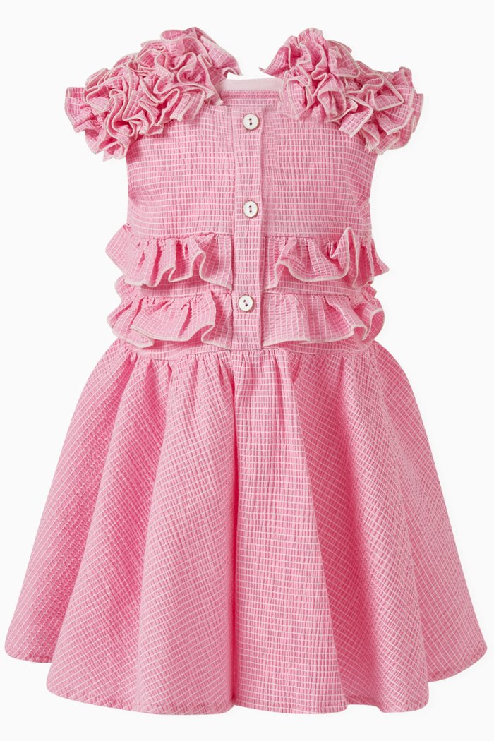 Ruffle Gingham Dress, Pink