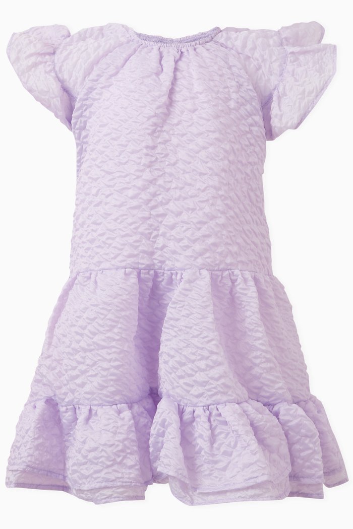 

Tiered Crushed Dress, Purple