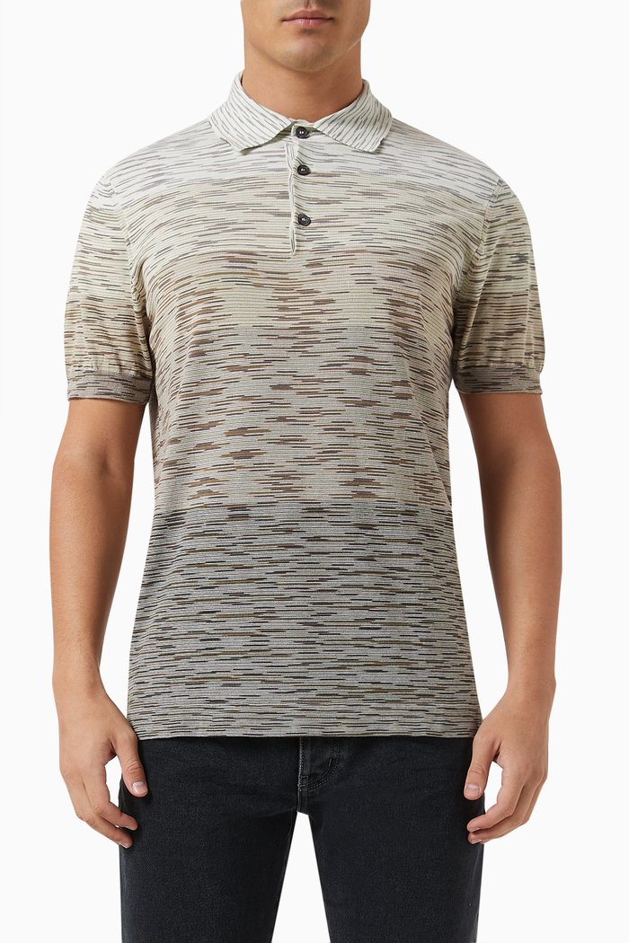 Polo Shirt in Slub-knit, Multicolour