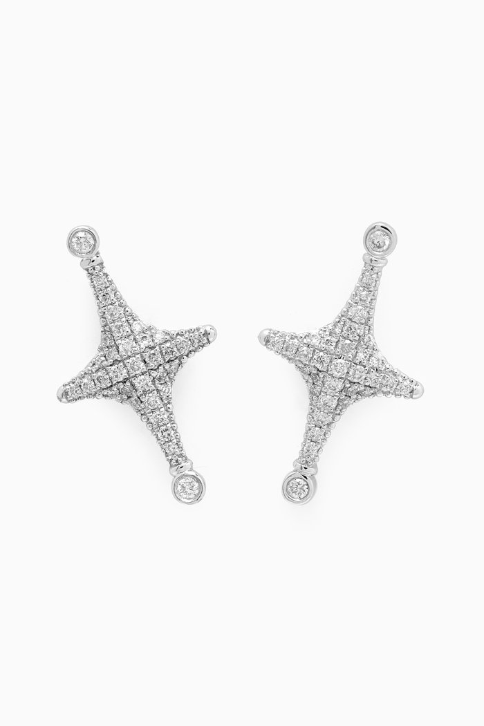 

Nova Diamond Stud Earrings in 18kt White Gold, Silver
