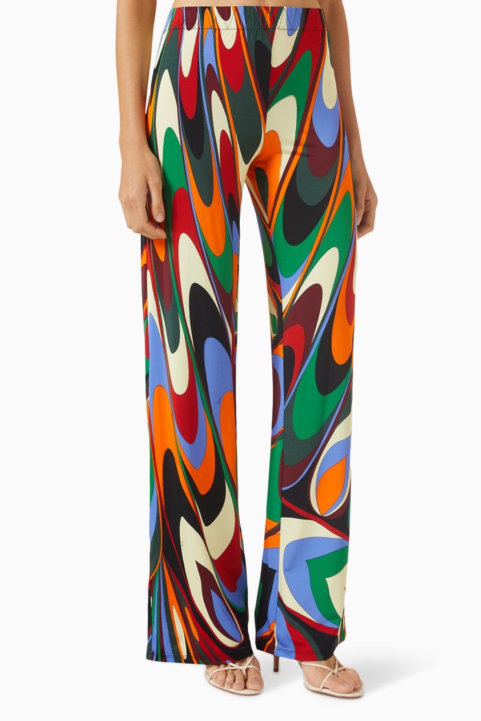 

Onde-Print Pants in Viscose, Multicolour
