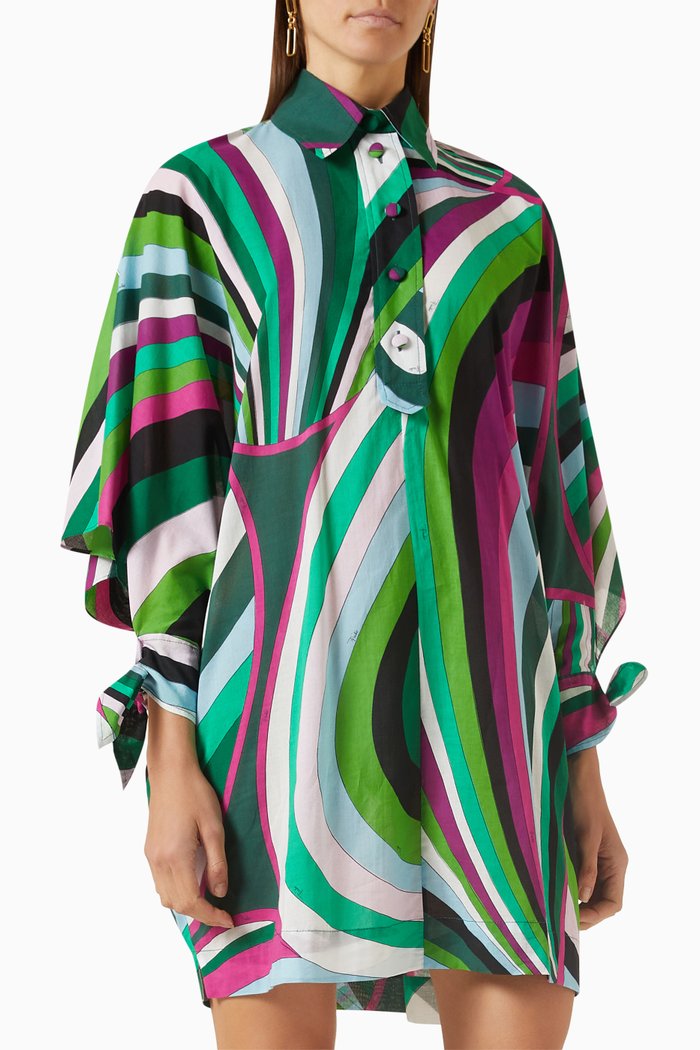 

Iride Print Kaftan in Cotton, Multicolour