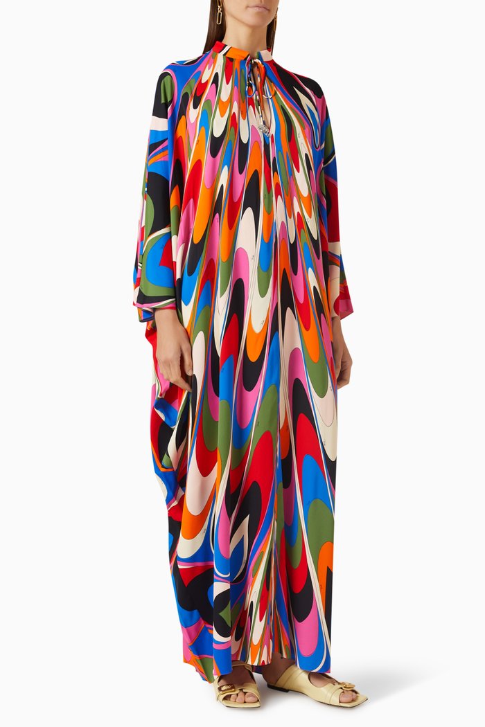 

Onde Print Kaftan in Viscose, Multicolour
