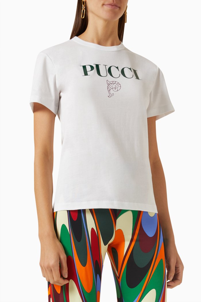 

Logo Print T-shirt in Cotton, White
