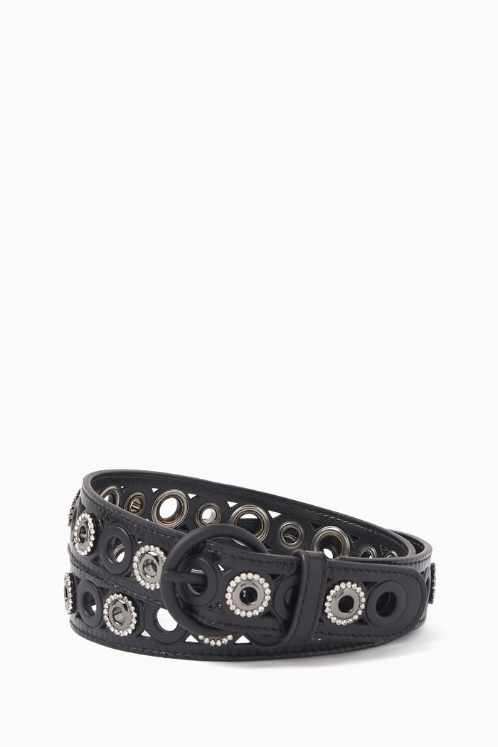 

Eyelet Belt in Leather, Black