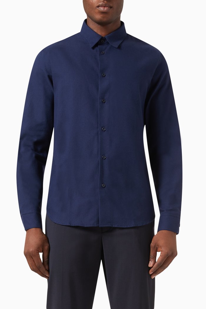 

Flannel Shirt in Cotton, Blue