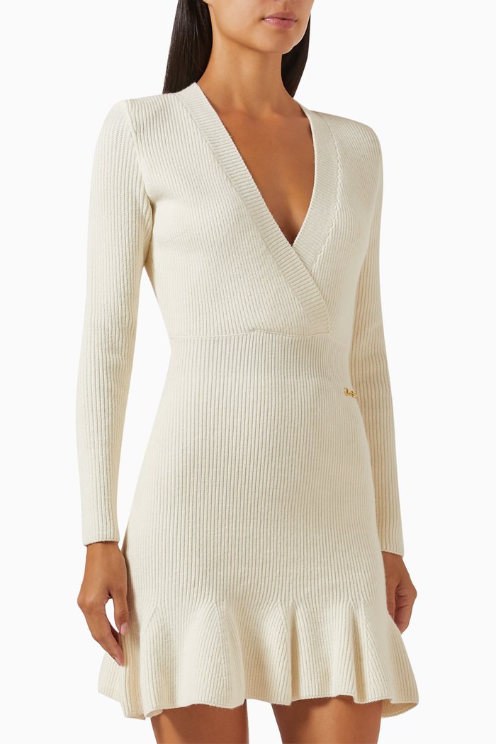 

Gored Mini Skirt in Knit, Neutral