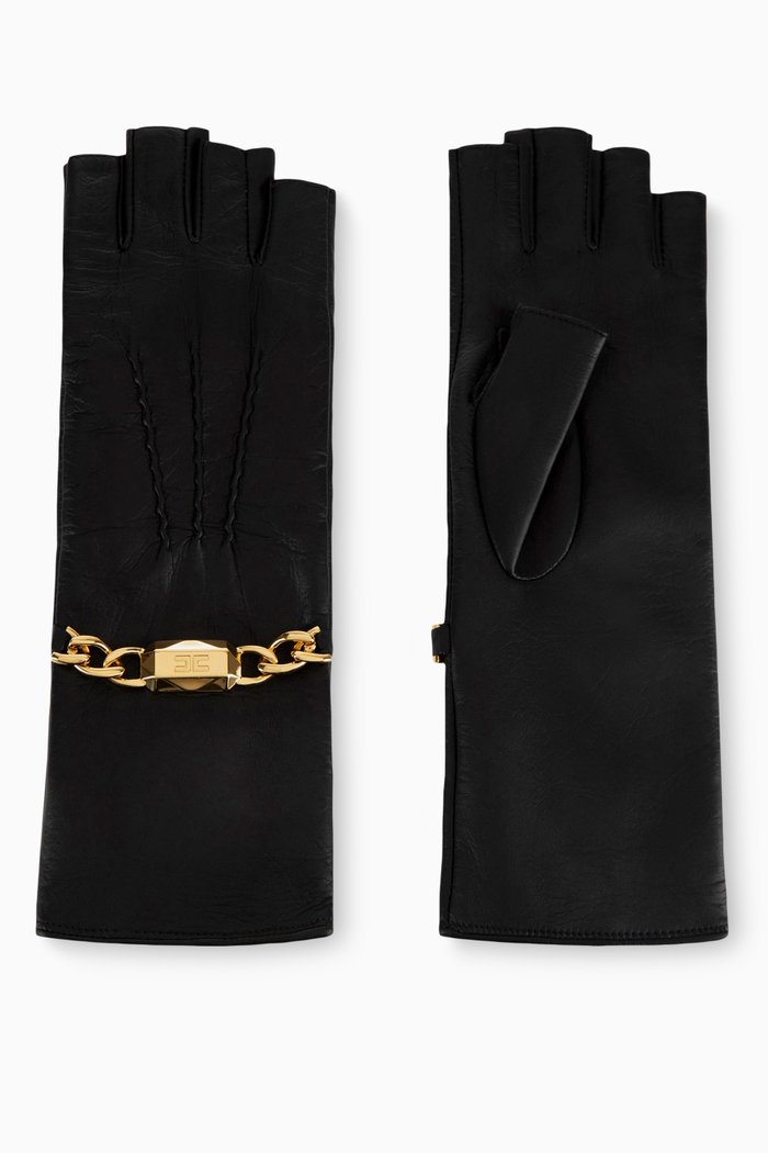 

Horsebit Gloves in Leather, Black