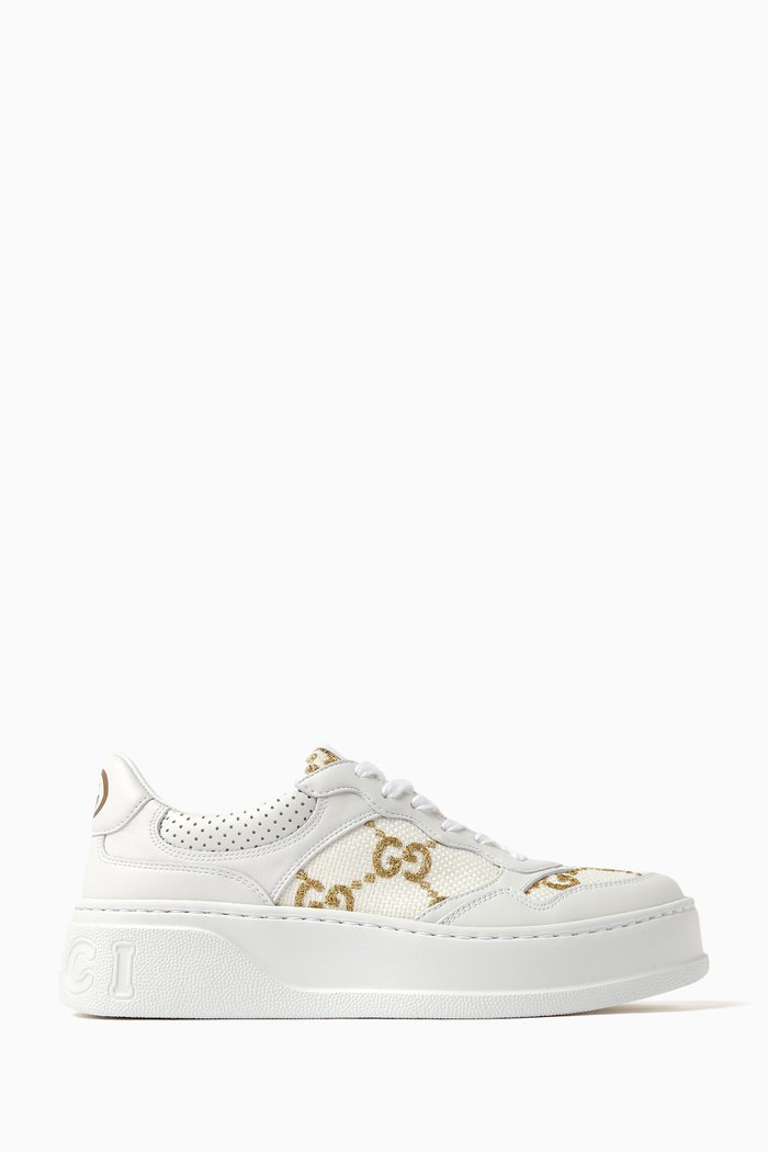 GG Sneakers in Leather, White