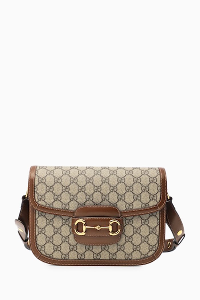 

Horsebit 1955 Shoulder Bag in GG Supreme Canvas & Leather, Brown