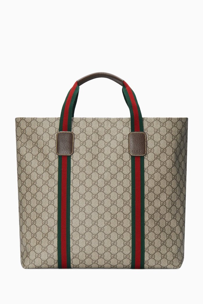 

Medium Tote Bag in GG Supreme Tender Canvas, Brown