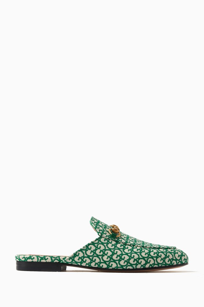 

Princetown Slippers in GG Canvas, Green