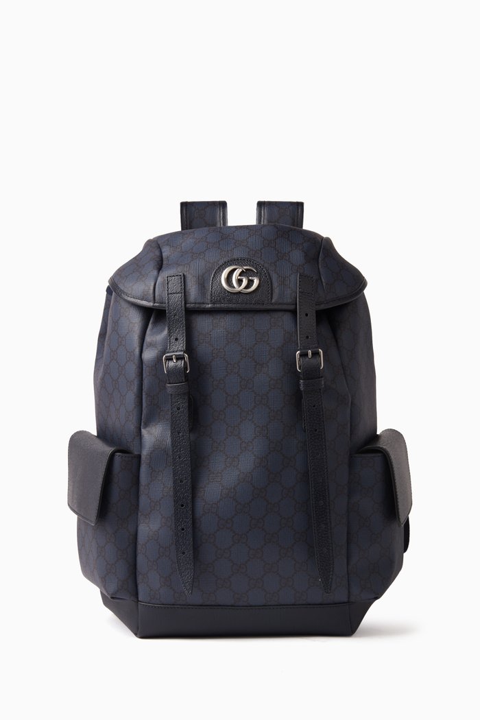 

Ophidia Medium Backpack in GG Supreme Canvas, Blue