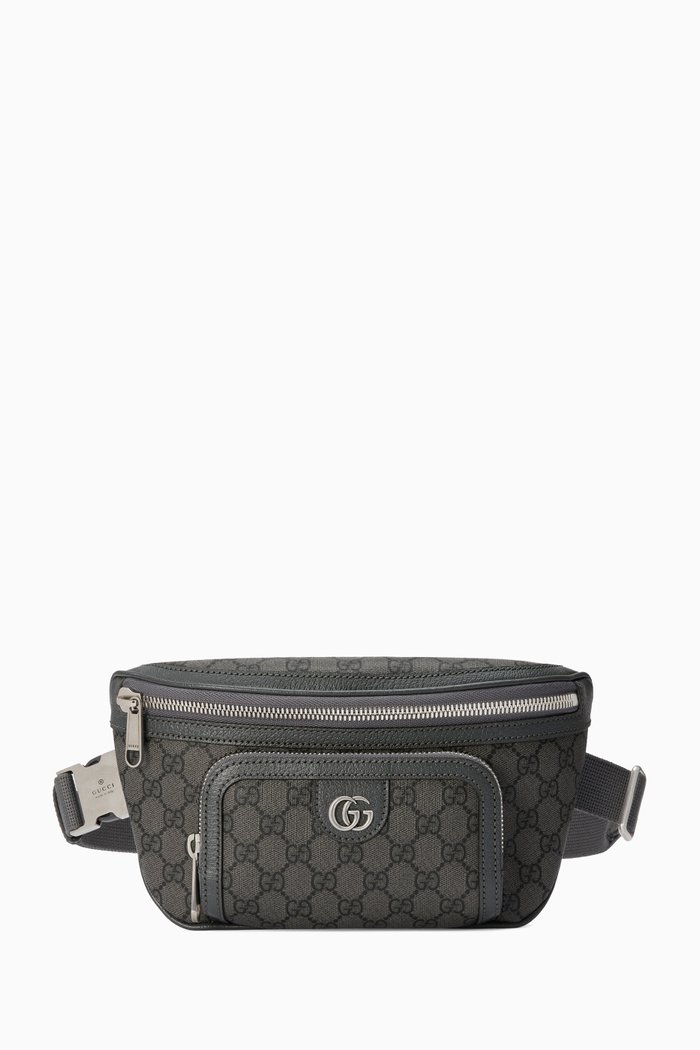 Ophidia Belt Bag in GG Supreme Canvas & Leather, Grey