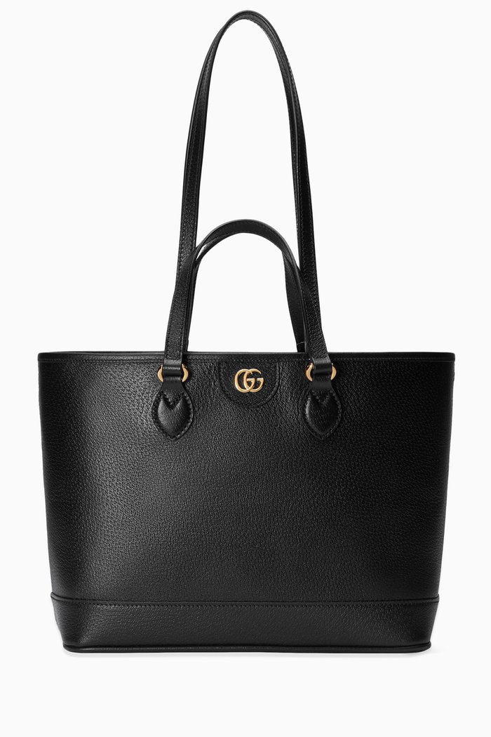 

Ophidia Mini Tote Bag in Leather, Black
