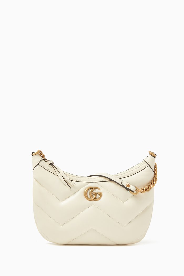 

Small GG Marmont Shoulder Bag in Leather, White