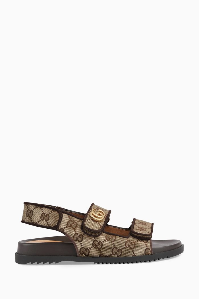 

Double G Sandals in Original GG Canvas, Brown