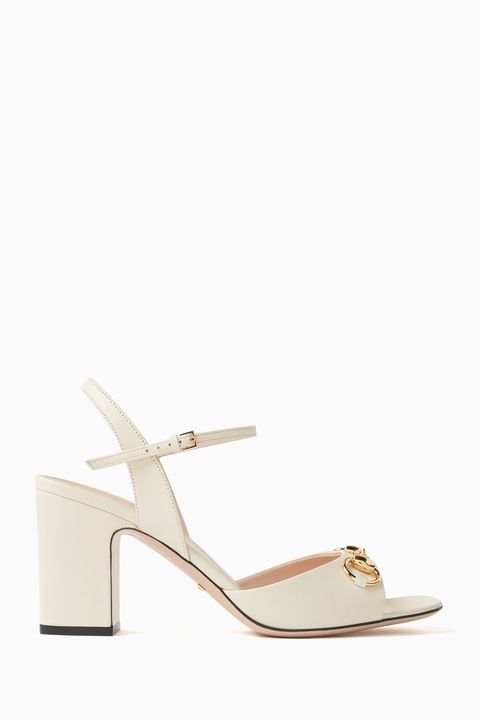 

Lady Horsebit 75 Sandals in Leather, White