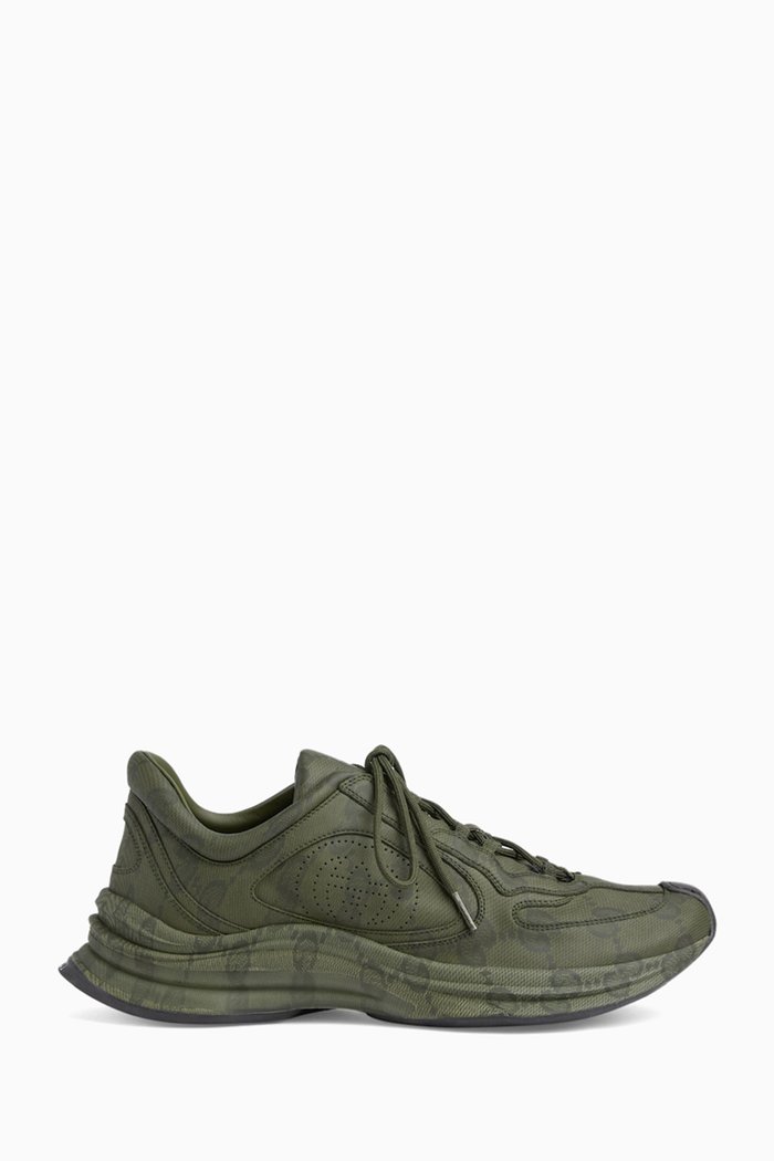 

Gucci Run Sneakers in GG-print Leather, Green