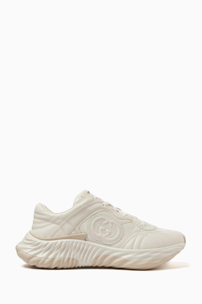

Interlocking G Sneakers in Leather, Neutral