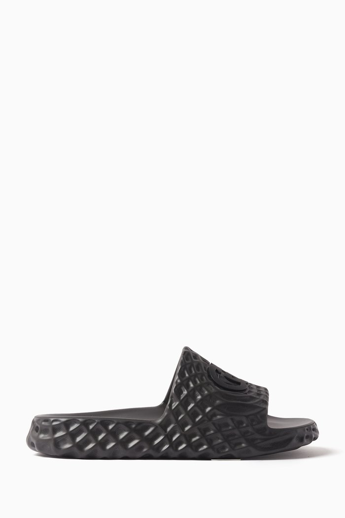 

Interlocking G Slides in Rubber, Black