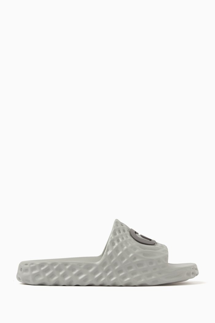 

Casual Interlocking GG Slides in Rubber, Grey