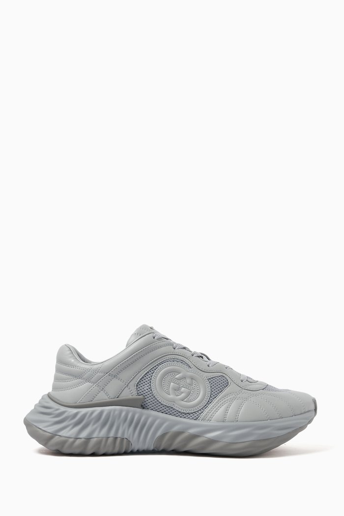 

Interlocking G Sneakers in Leather, Grey