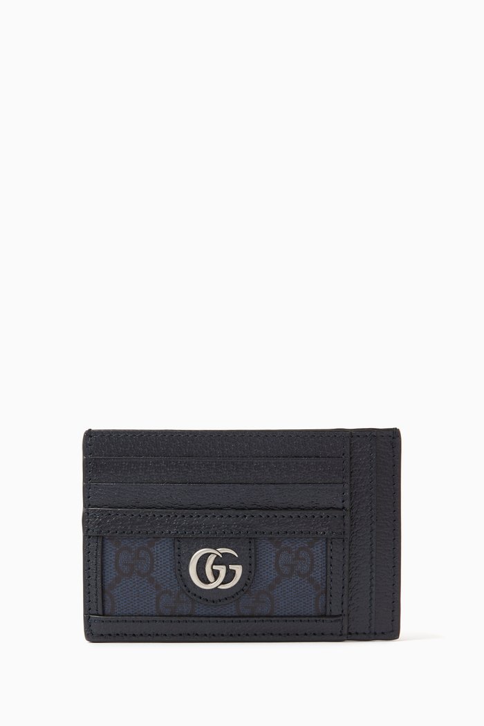 

Ophidia Card Case in GG Supreme Canvas, Blue