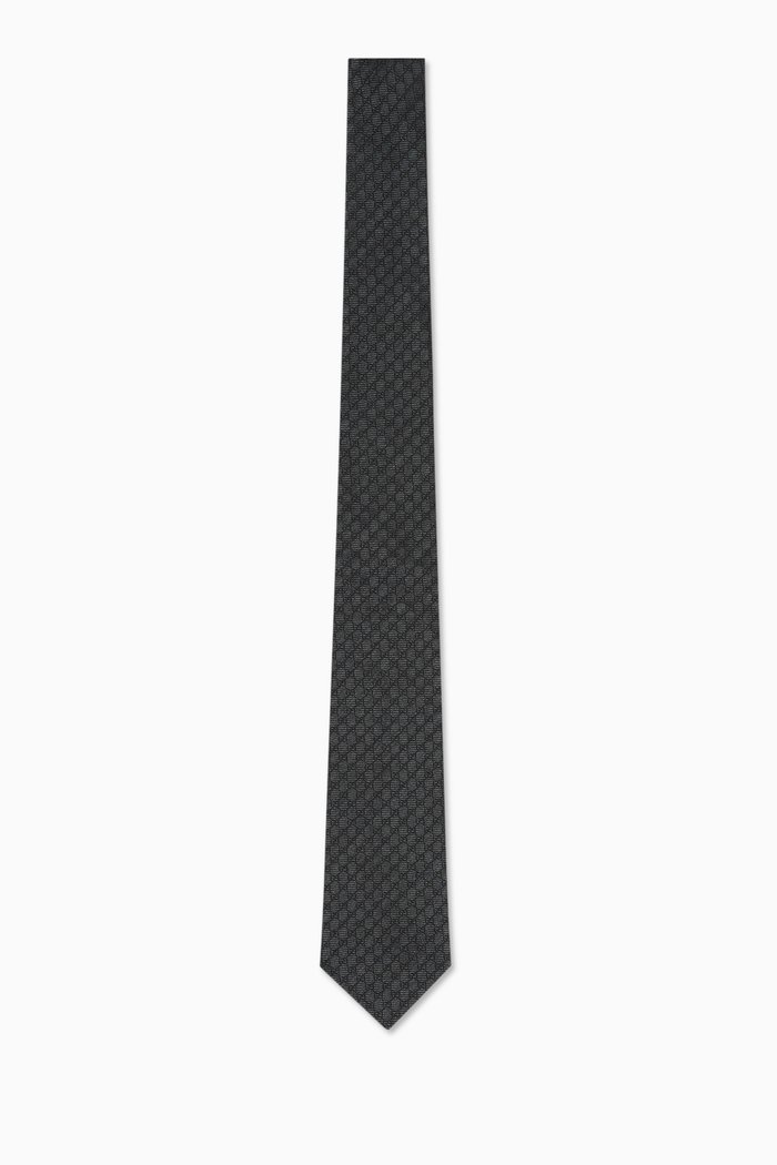

Interlocking G Tie in Silk-wool Jacquard, Black