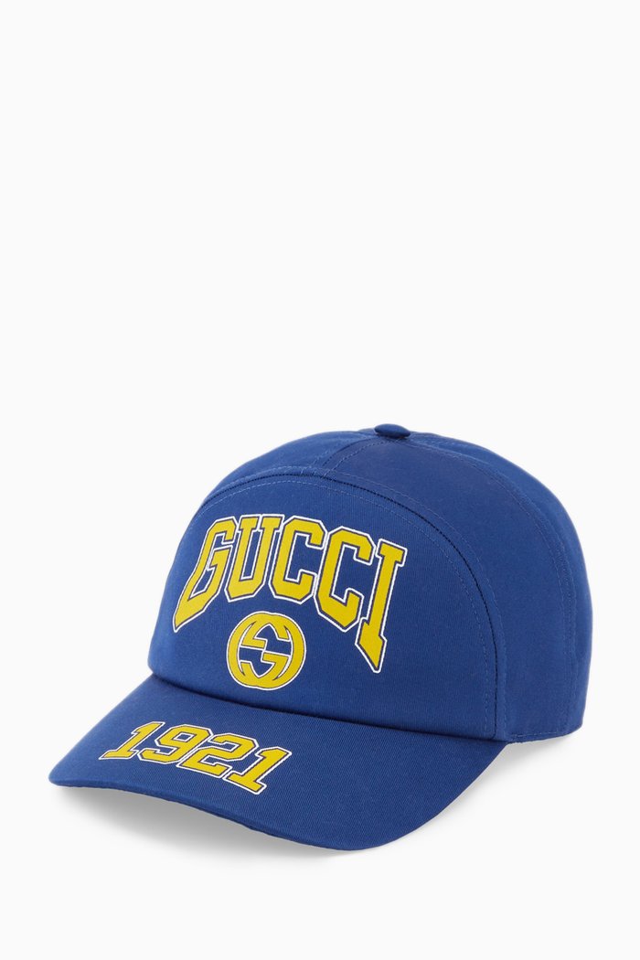 

G 1921 Print Baseball Cap in Cotton, Blue