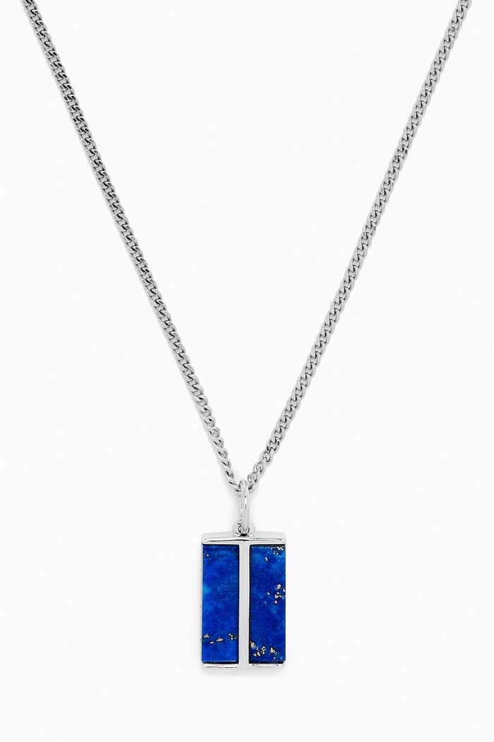 

Duo Lapis Pendant Necklace in Sterling Silver, Blue