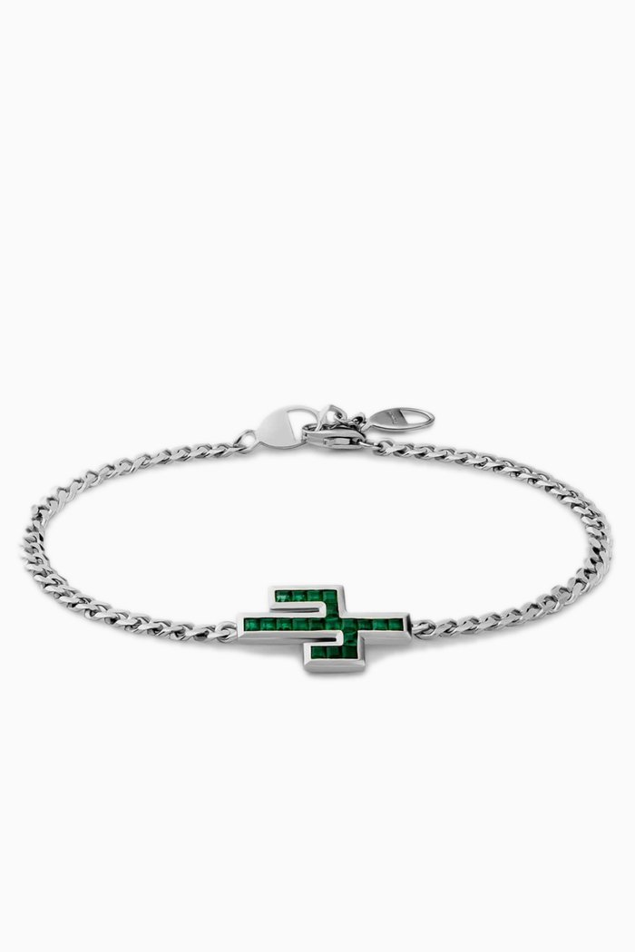 

Cactus Onyx Bracelet in Sterling Silver, Green