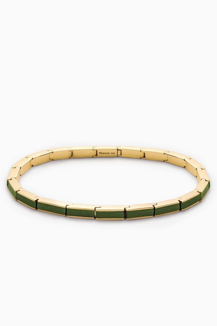 

Aventurine Line Bracelet in Gold Vermeil, Green