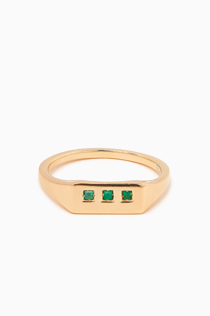 

Virgil Agate Ring in Gold Vermeil, Green