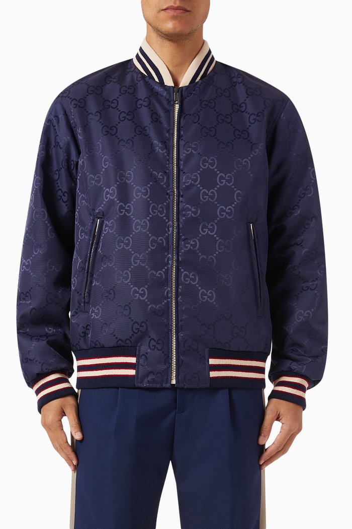 

Reversible Jacket in Nylon Canvas, Blue