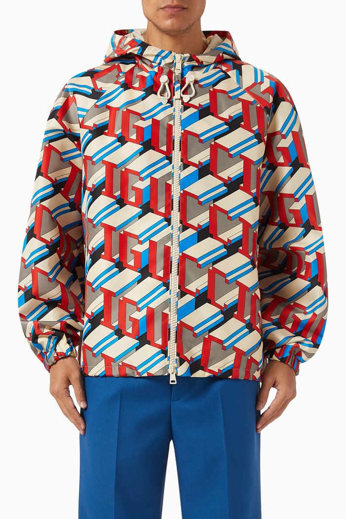 

Pixel Print Jacket in Nylon, Multicolour