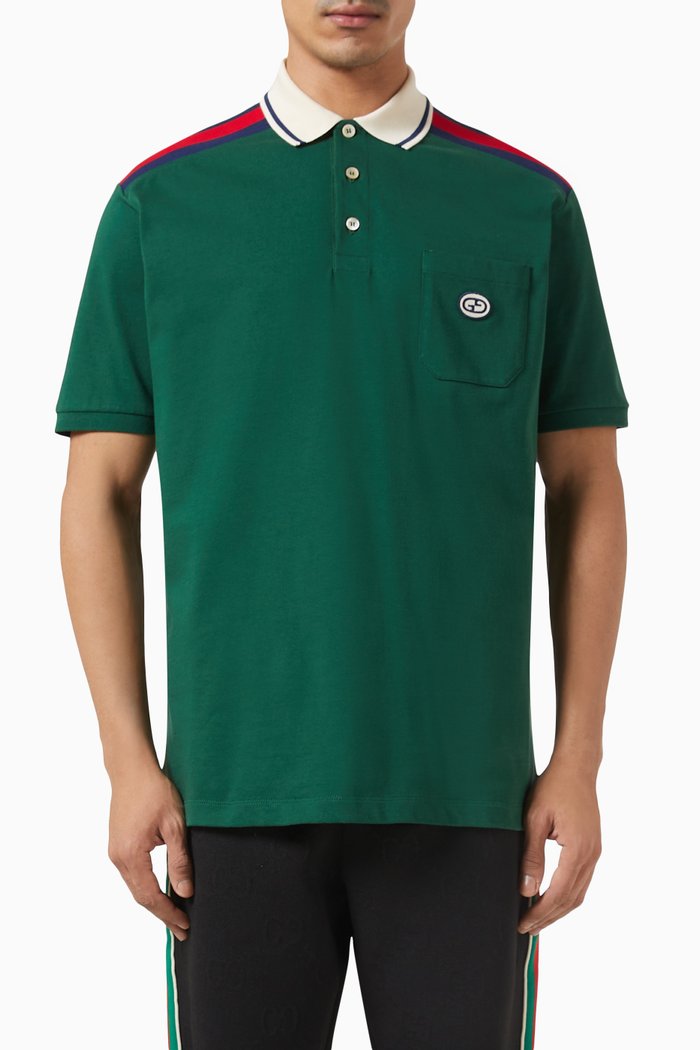 

Interlocking G Polo Shirt in Cotton Jersey, Green